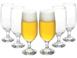 Conjunto de Taças de Vidro para Cerveja 6 Peças - 300ml Nadir Floripa 7732 I R$40