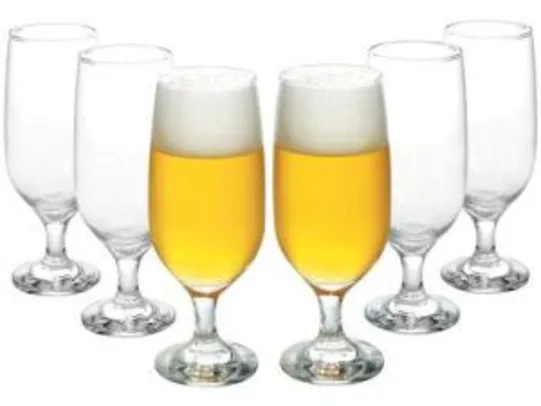 Conjunto de Taças de Vidro para Cerveja 6 Peças - 300ml Nadir Floripa 7732 I R$40