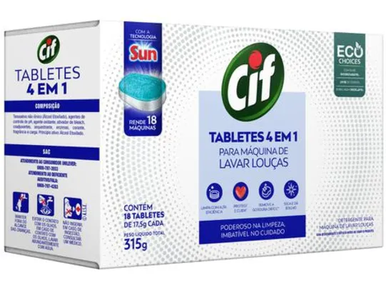 Detergente Tablete Lava-Louças Cif 18 unidades | R$16