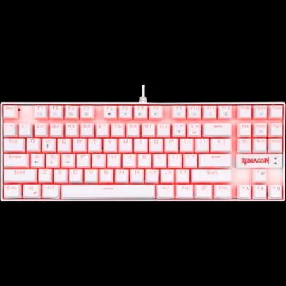 Teclado Mecânico Gamer Redragon Kumara Branco Switch Red LED ABNT2 White K552W-2-RED