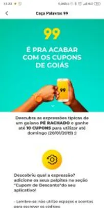 CUPONS 99POP - GOIÂNIA