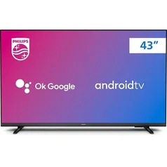 Smart TV LED 43 Philips HD, Wi-Fi, com 2 USB, 3 HDMI, 60Hz