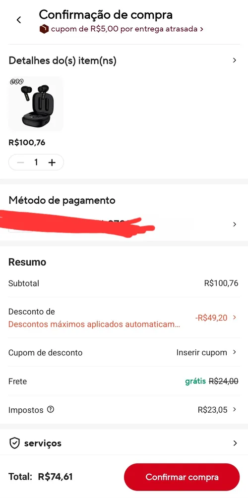 Imagem na descrição da promoção