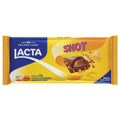 Barra de Chocolate com Amendoim Lacta Shot 90g (mín. 6)