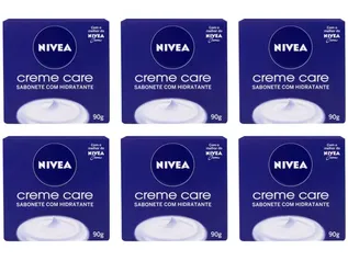 Kit com 6un Sabonete em Barra Nivea Creme Care 90g 