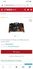 Kit Ferramentas 129 Peças com Maleta Jogo de Chaves R$70