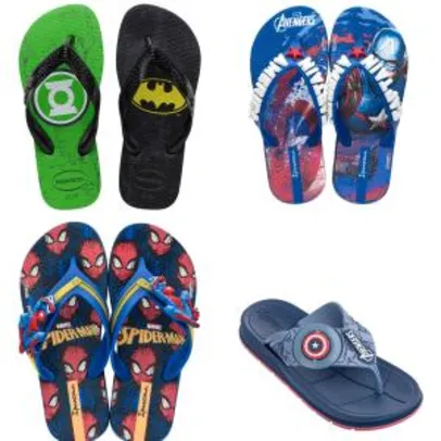 Calçados infantis de super heroi - Leve 3, pague 2 + 20% off na primeira compra