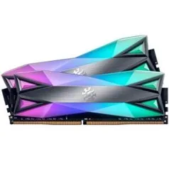 Memória XPG Spectrix D60G, RGB, 16GB (2x8GB), 3600MHz, DDR4, CL18, Cinza