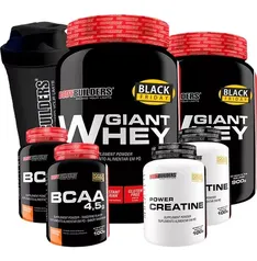 Kit 2x Whey Protein + 2x Bcaa + 2x Creatina + Coqueteleira