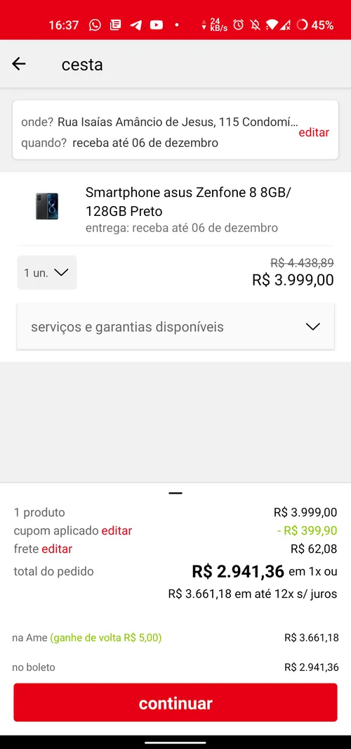 Imagem na descrição da promoção