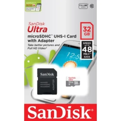 [Walmart] Cartão de Memória SanDisk Ultra® microSDXC™ UHS-I com Adaptador 32GB por R$ 43