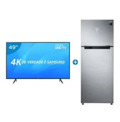 Smart tv 4k 49 " Samsung + Refrigerador Samsung 5em1 twin cooling 453 lts