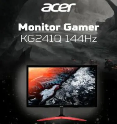 Monitor Gamer Acer KG241Q 23.6", Full HD, 144Hz, 1ms | R$875