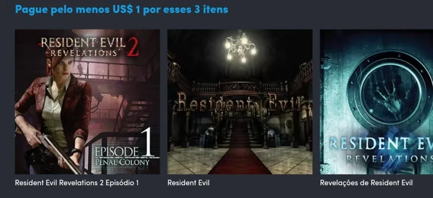  Steam | Bundle 3 jogos da franquia Resident Evil 