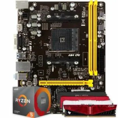 Pichau Kit upgrade, AMD Ryzen 5 3500X, Biostar A320MH DDR4, 8GB 2666Mhz | R$ 1890