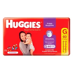 Fraldas Huggies Supreme Care Roupinha G 60 u