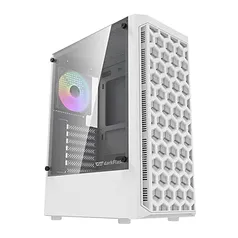 Gabinete Gamer Aigo Darkflash DK300, Mid-Tower, Lateral de Vidro, Com 4 Fans, Branco, DK300-WH