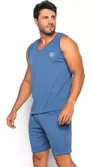 Pijama Masculino Adulto Curto Regata Short Verão Dormir [Tam. P ao GG]