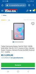 Tablet Samsung Galaxy Tab S6 T865 128GB, 6GB RAM - R$3399