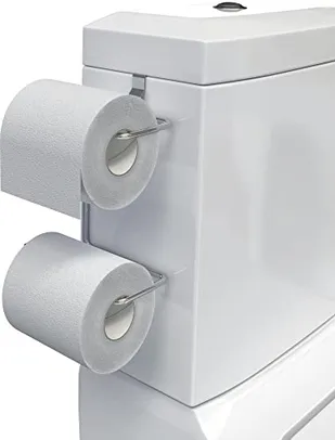 [ PRIME ] Suporte Duplo de Papel Higiênico para Caixa Acoplada, Cromado, Stolf