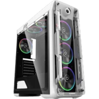 Gabinete Gamer Gamemax Optical G510, Mid Tower, Com 3 Fans, Painel Lateral, White, Sem Fonte