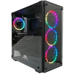 Gabinete Redragon Wheel Jack Vidro Temperado GC-606B RGB ATX Preto S/fonte  - R$200