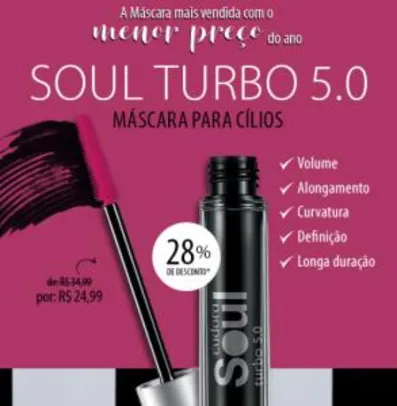 Máscara para Cílios Soul Turbo 5 - R$24,99