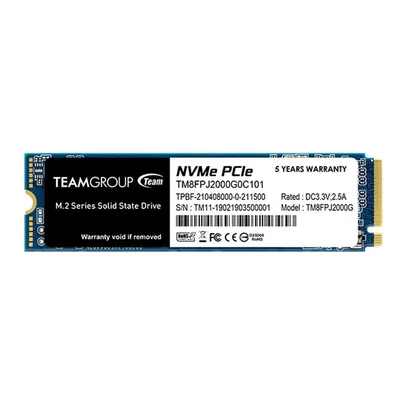 SSD Team Group MP34Q, 2TB, M.2 2280, PCIe NVMe, Leitura 3400 MB/s, Gravacao 3000 MB/s, TM8FPJ2000G0C