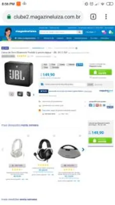 Caixa de Som Bluetooth Portátil à prova dágua - JBL GO 2 3W por R$ 150