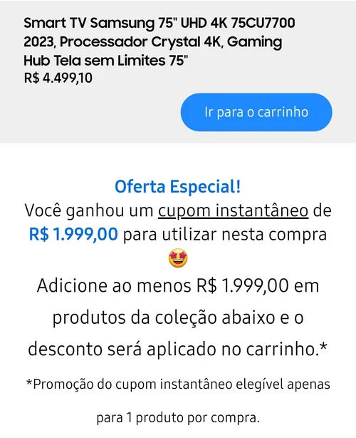 Imagem na descrição da promoção