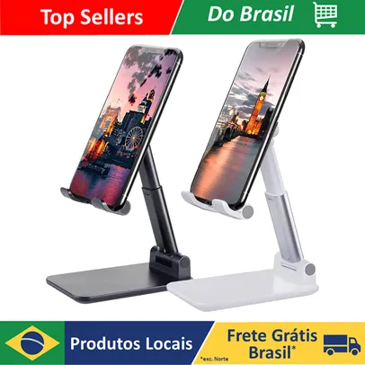 (Produto no Brasil) Suporte Para Celular e Tablet Dobrável Portátil Ajustável Apoio Mesa