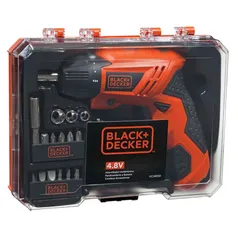 Parafusadeira Black & Decker 1/4 (6,35mm) 4,8V com 15 Acessórios e Estojo Bivolt KC4815K-BR