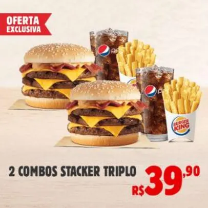 Burger King 2 combos Stacker triplo por 39,90