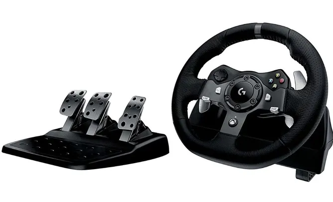 Volante Logitech G920 Driving Force para Xbox Series X|S, Xbox One e PC | R$1450