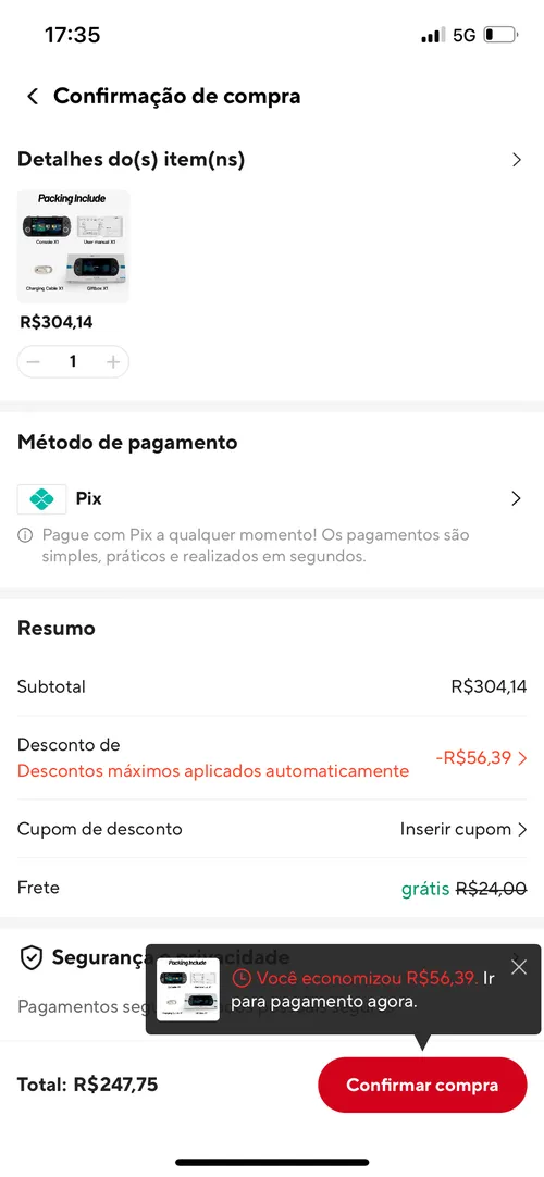 Imagem na descrição da promoção