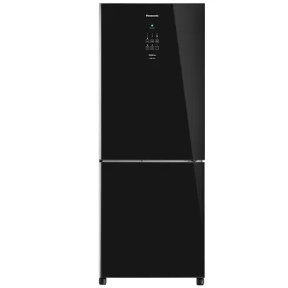 Geladeira Panasonic Econavi Black Glass NR-BB53GV3B Frost Free Inverse 425 Litros Vidro Espelhado