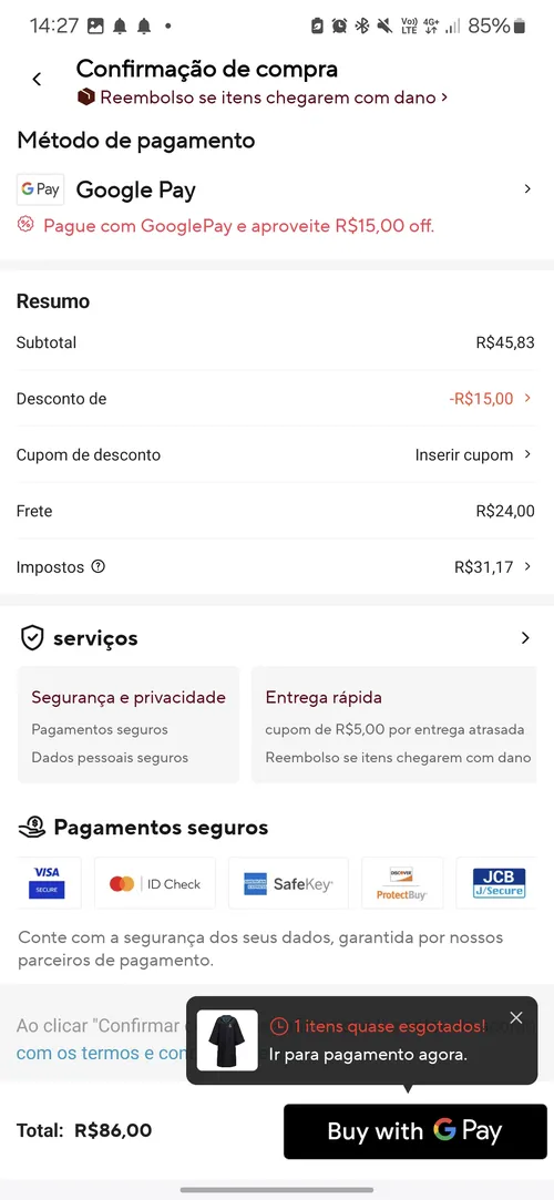 Imagem na descrição da promoção