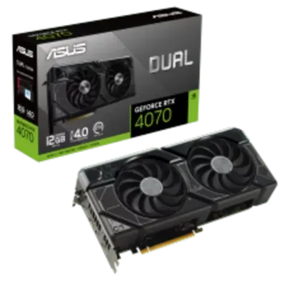 Placa de Vídeo Asus RTX 4070 Dual GeForce, 12GB, GDDR6X, DLSS, Ray Tracing, DUAL-RTX4070-12G