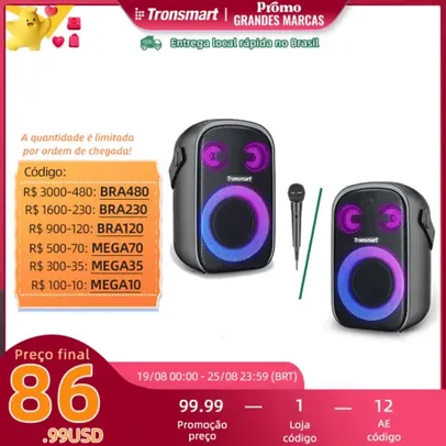 (PRODUTO NO BRASIL) Alto-falante Bluetooth Halo 100, Sistema de Som Tridirecional, Modos de Áudio Duplos, Controlo de Aplicação, Karaoke - AliExpress 