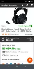 Headset Gamer Hiperx Cloud Revolver S 7.1 DolbyDigital | R$ 699