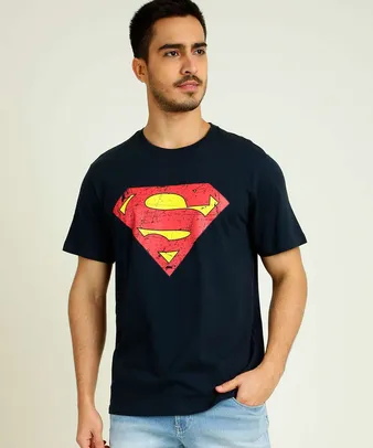Camiseta Masculina Super Homem Manga Curta Liga da Justiça | R$24