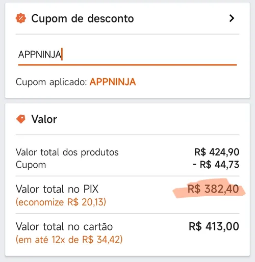 Imagem na descrição da promoção