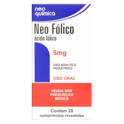 Acido Fólico NEO FOLICO 5MG 20 COMPRIMIDOS | R$ 7
