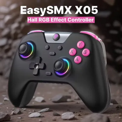 [R$70/GPay] EasySMX X05 Controle PC Sem Fio Gamepad Bluetooth Controlador de Jogos, Luz RGB, Efeito Hall