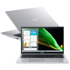 Notebook Acer Core i5-1135G7 8GB 256GB SSD Tela 15.6” Windows 11 Aspire 5 A515-56-55LD