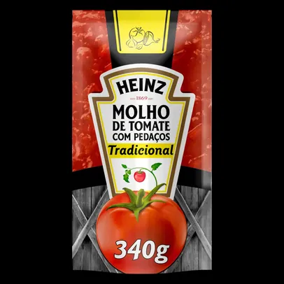 [Regiões selecionadas] Molho de Tomate Tradicional Heinz Sachê 340g [Leve 6 pague 4] | R$1,43