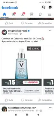 Sérum Fortalecedor Facial Vichy Minéral 89 50ml | R$125