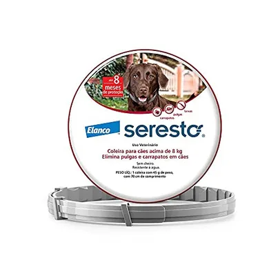 Coleira Seresto® anti-carrapatos e pulgas para cães acima de 8kg