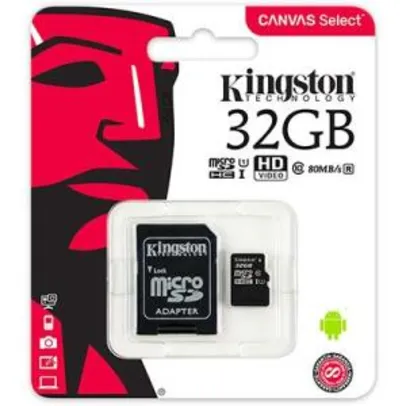 Cartão de memória micro SD 32gb c/ adaptador Classe 10 Kingston BT 1 UN