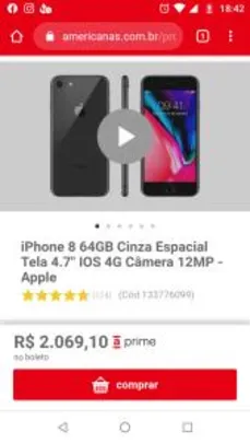 iPhone 8 64GB | R$2069